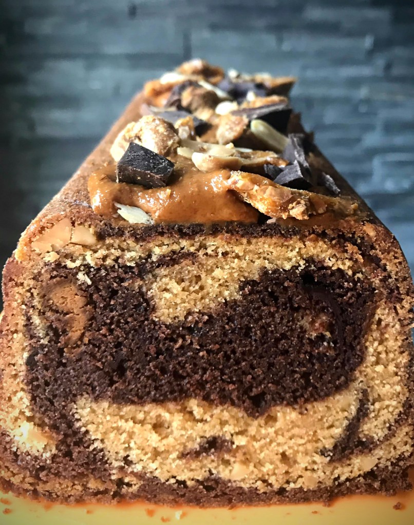 Cake marbré chocolat cacahuète 